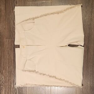 ❤️ (NUDE) HIGH RISE WIDE LEG PINTUCK JEANS WITH FAUX FUR SIDE STRIPE, 8 (29)